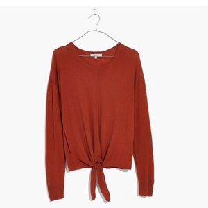 NWT Madewell Modern Tie-Front Sweater